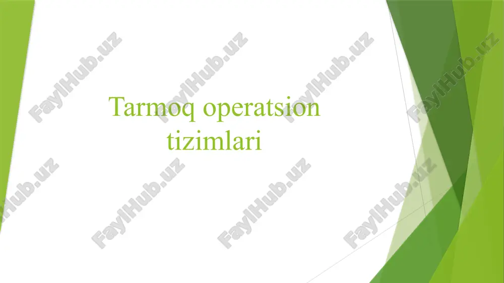 tarmoq operatsion tizimlari — PPTX