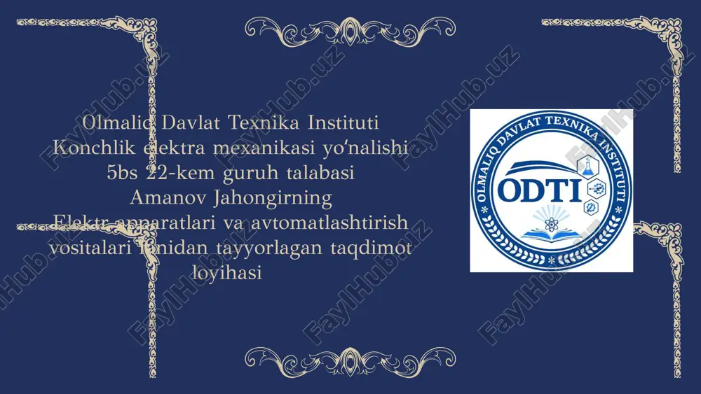 avtomat saqlagich tasnifi — PPTX