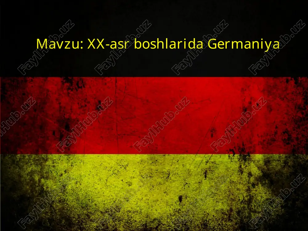 xx-asrboshlarida germaniya urushdan g‘alaba toqibatları — PPTX