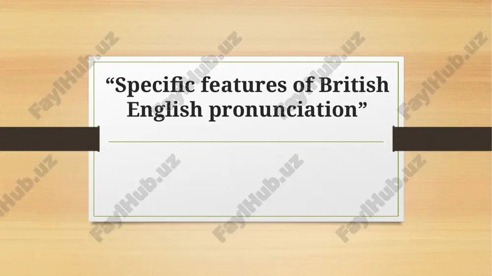 british english pronunciation techniques — PPTX