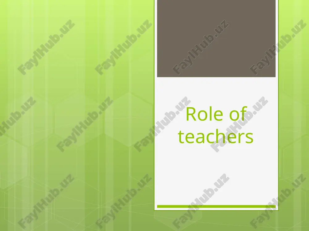 role of teachers — PPTX