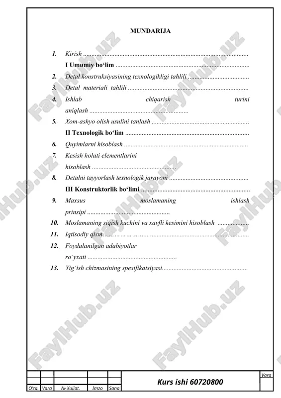val shesternani loyihalash — DOCX