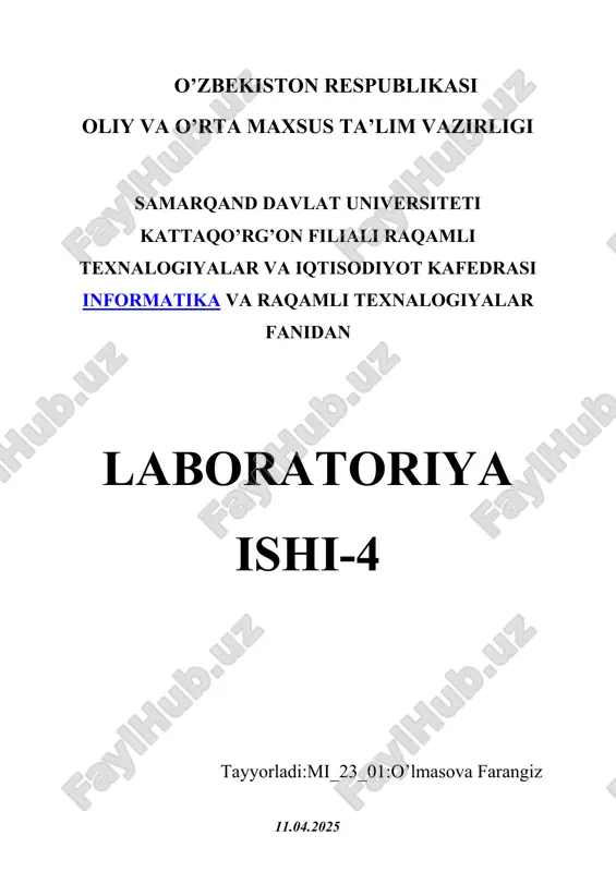 my.gov.uz platformasi bilan tanishish mavzusida hisobot — DOCX