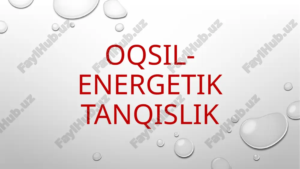 oqsil-energetik tanqislik — PPTX