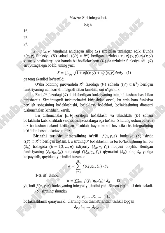 sirt integrallari — PDF