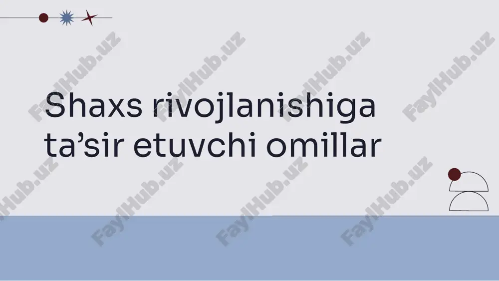 shaxs rivojlanishiga ta’sir etuvchi omillar — PPTX