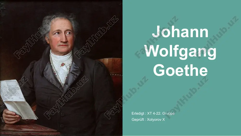 johann wolfgang goethe — PPTX