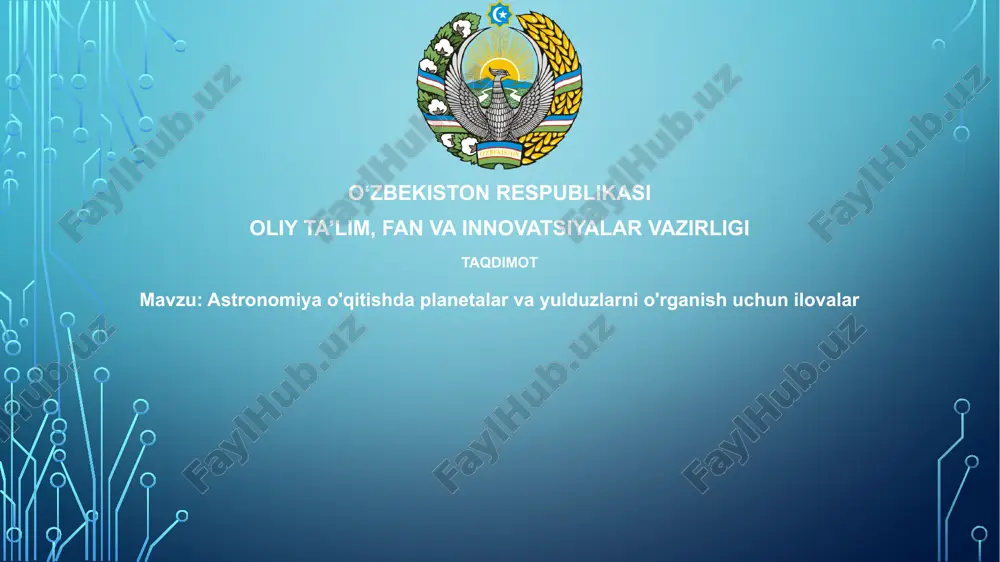 astronomiya o'qitish dasturlari — PPTX
