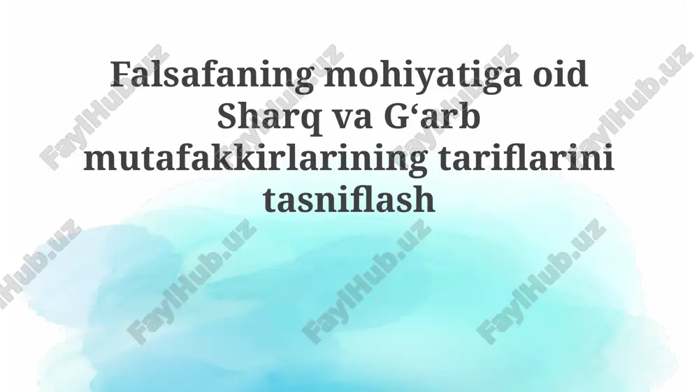 falsafa mohiyati — PPTX
