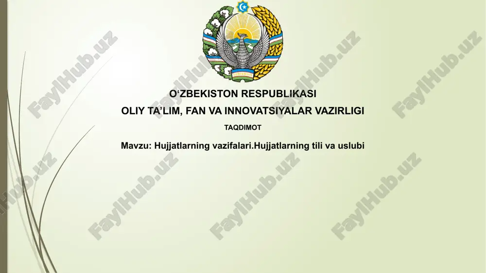 hujjatlarning vazifalari — PPTX