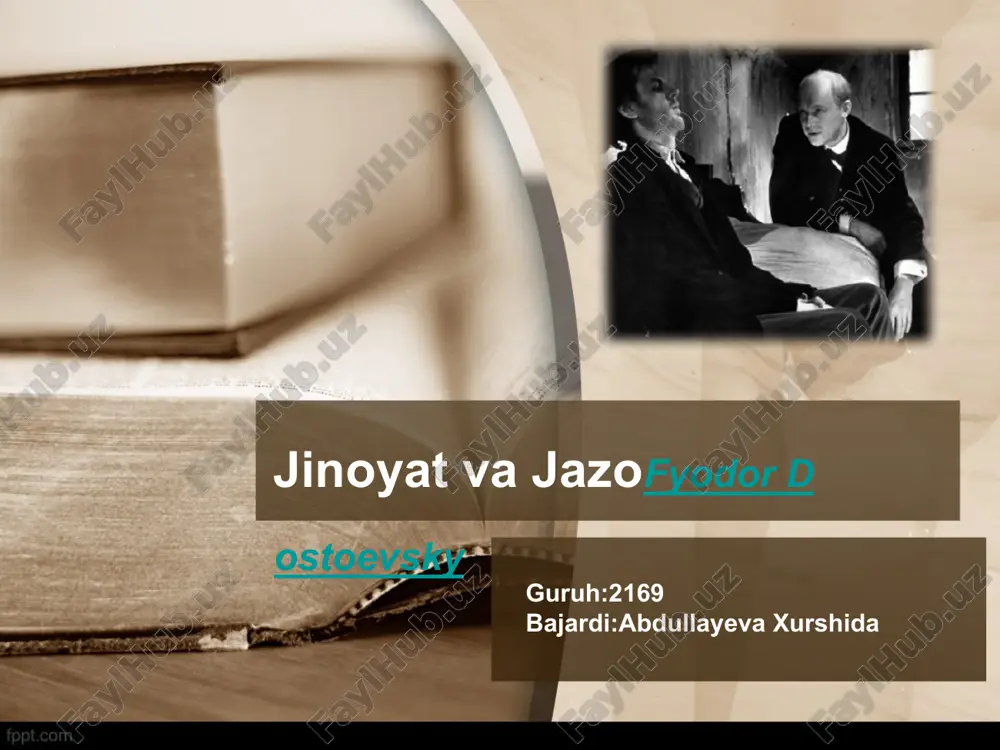 foydor dostoevskiyning ijodiy faoliyati — PPTX