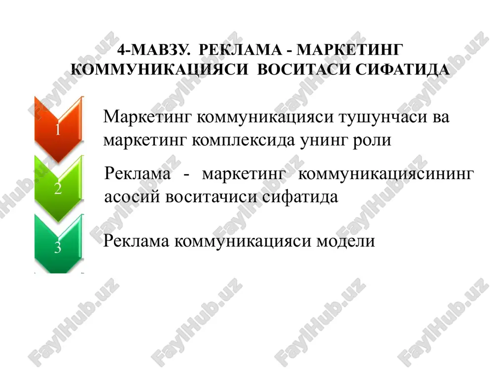 reklama - marketing kommunikatsiyaci vositasi sifatida — PPTX