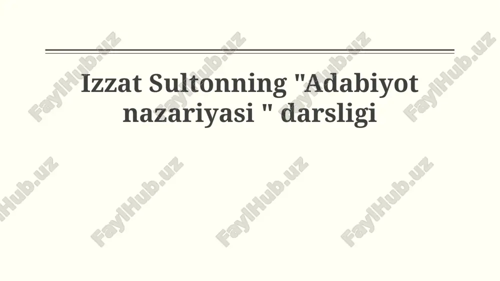 adabiyot nazariyasi — PPTX