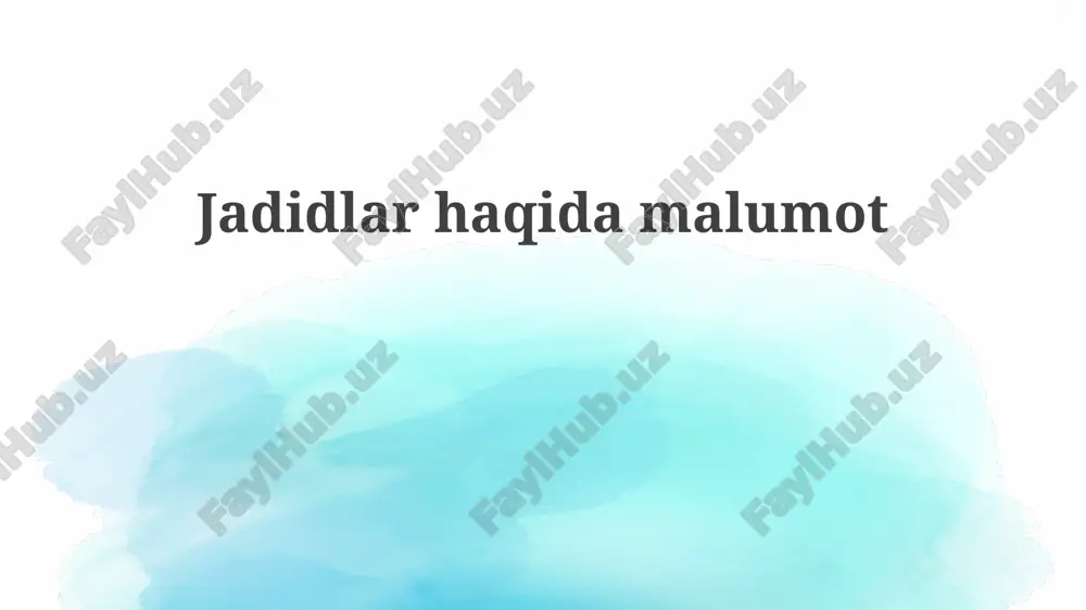 jadidlar haqidamalumot — PPTX