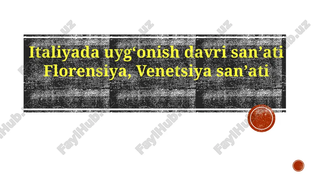 florensiya uyg'onish davri san'ati — PPTX