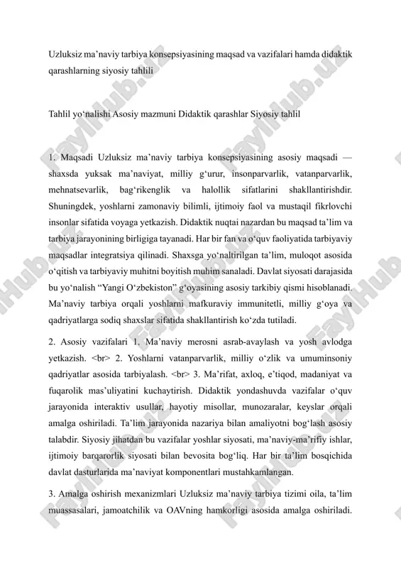 uzluksiz ma’naviy tarbiya konsepsiyasi — DOCX