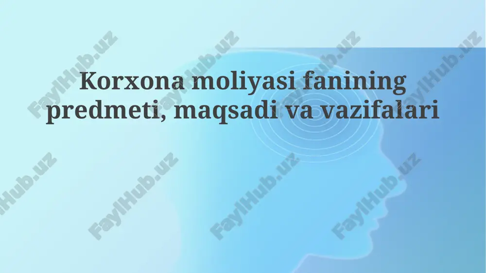 korporativ moliya sifati — PPTX