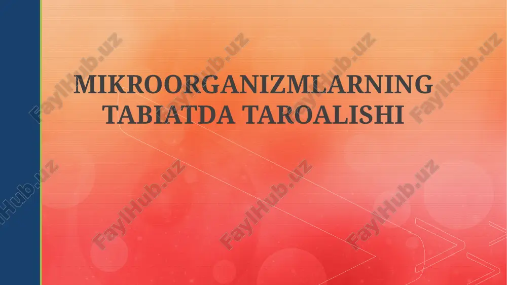 mikroorganizmlarning tabiatda tarqalishi — PPTX