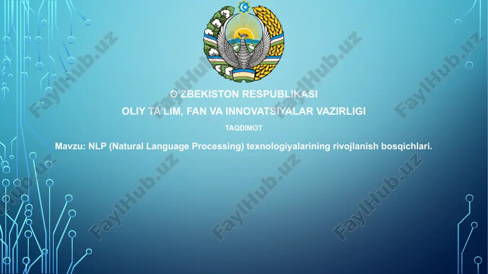 nlp (natural language processing) texnologiyalarining rivojlanish bosqichlari — PPTX