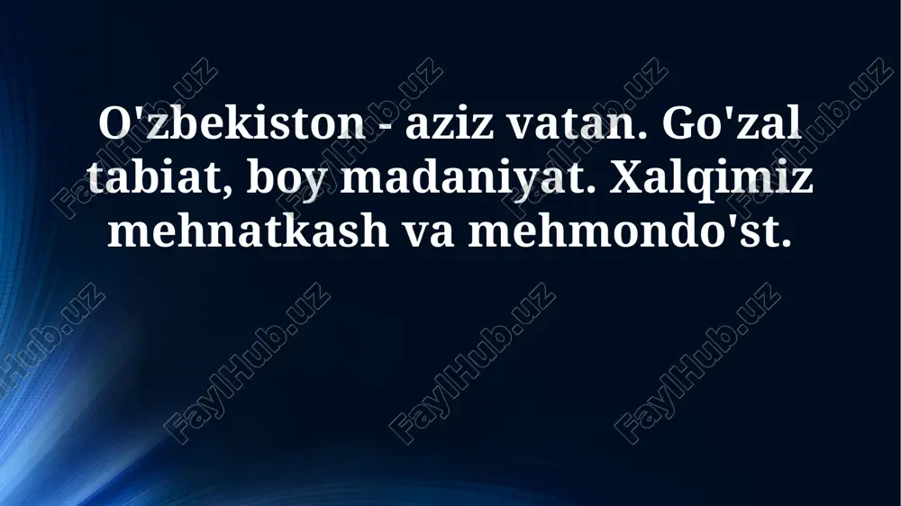 o'zbekiston - aziz vatan — PPTX