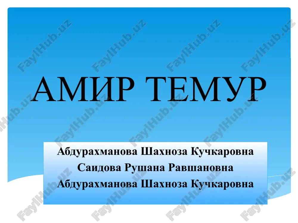 amir temur — PPTX