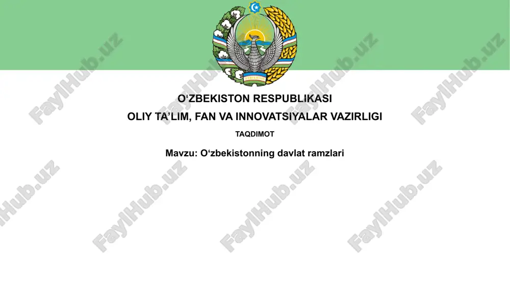 oʻzbekistonning davlat ramzlari — PPTX