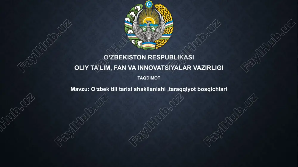 oʻzbek tilining shakllanish bosqichlari — PPTX