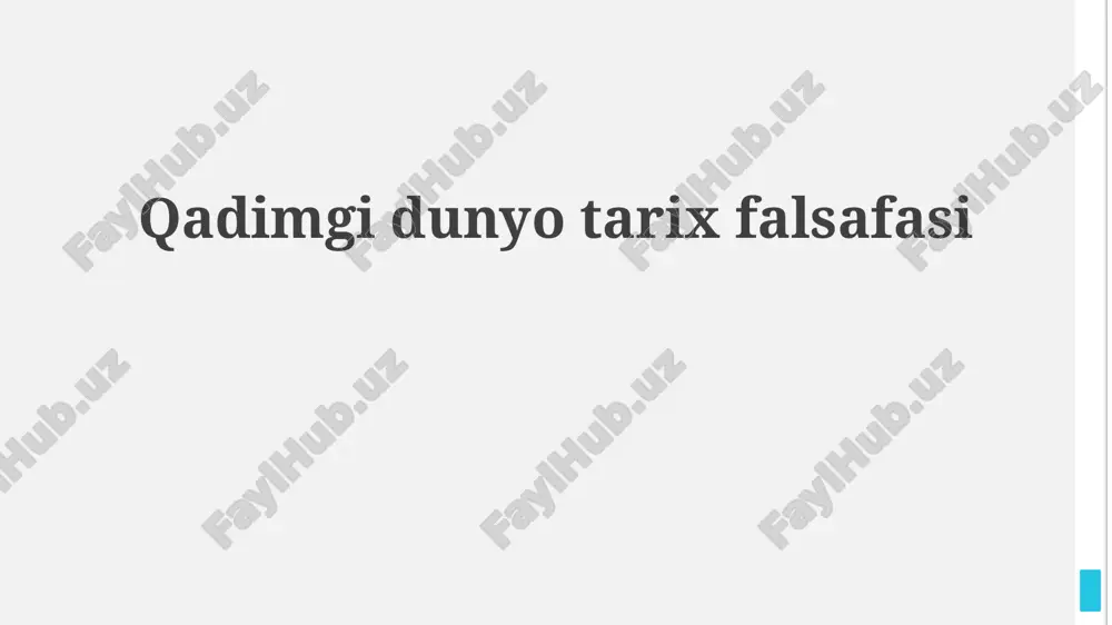 qadimgi dunyo falsafasi — PPTX