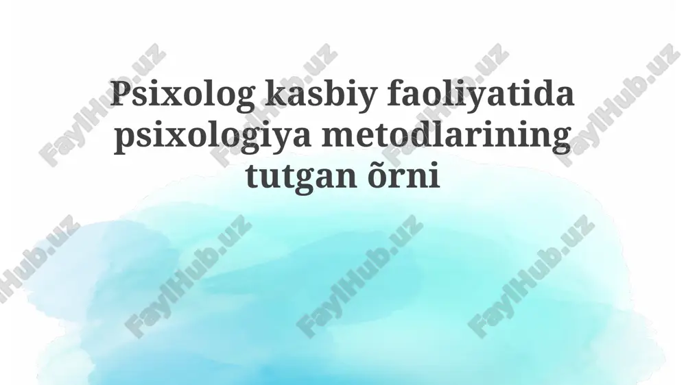 psixologik usullar — PPTX