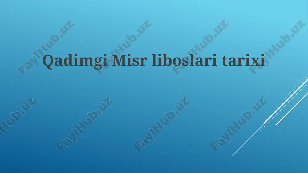 qadimgi misr liboslaritarixi — PPTX