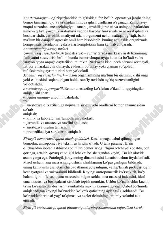 anesteziologiya — DOCX