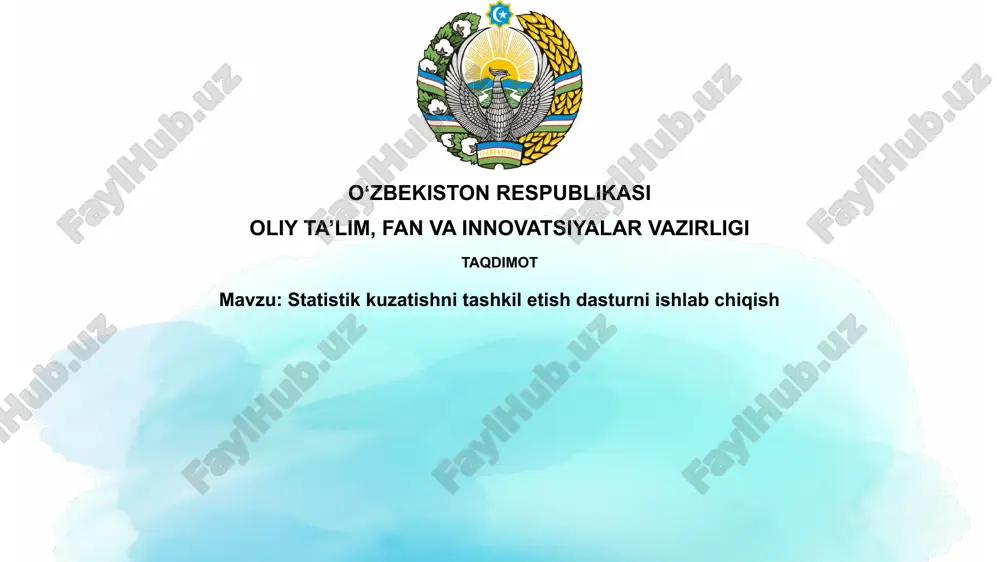 statistikkuzatishnitashkiletishdasturniishlabchiqish — PPTX