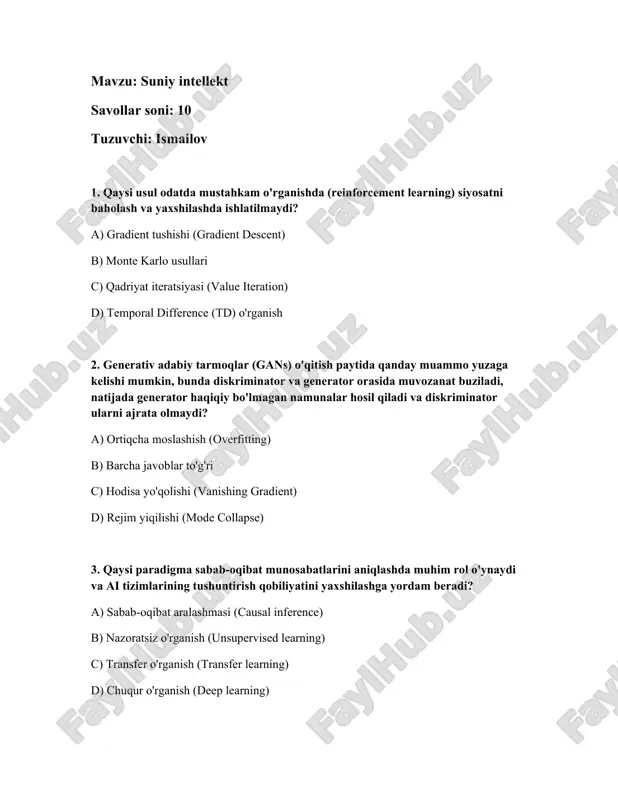 suniy intellekt — DOCX