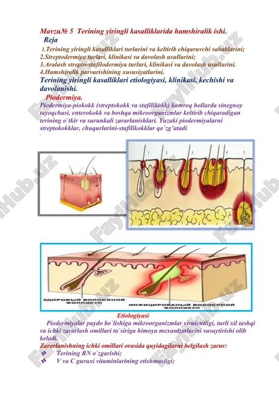 terining yiringli kasalliklarida hamshiralik ishi — DOCX