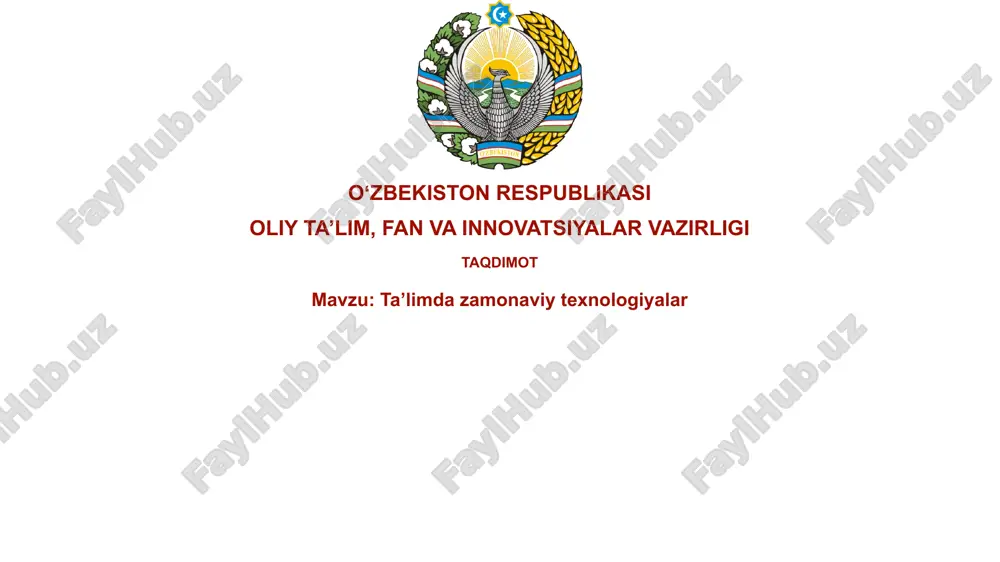 ta’limda zamonaviy texnologiyalar — PPTX