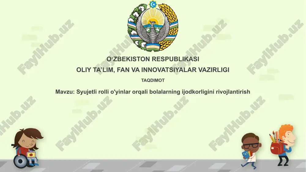 syujetli rolli o'yinlar — PPTX