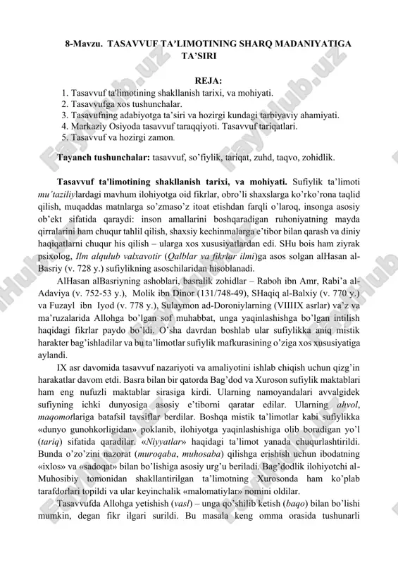 tasavvuf taʼlimoti — DOCX