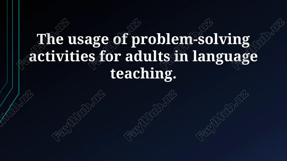 unlocking language skills: problem-solving in adult education — PPTX
