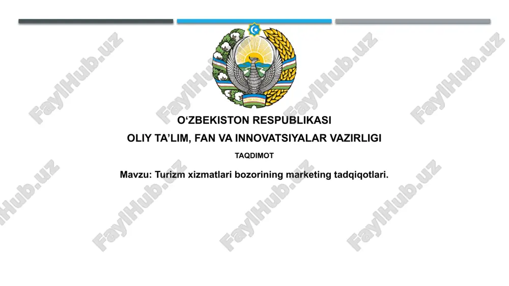 turizm xizmatlari bozorining marketing tadqiqotlari — PPTX