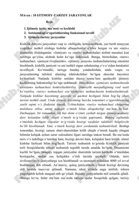 ijtimoiy-tarixiy jarayonlar — DOCX