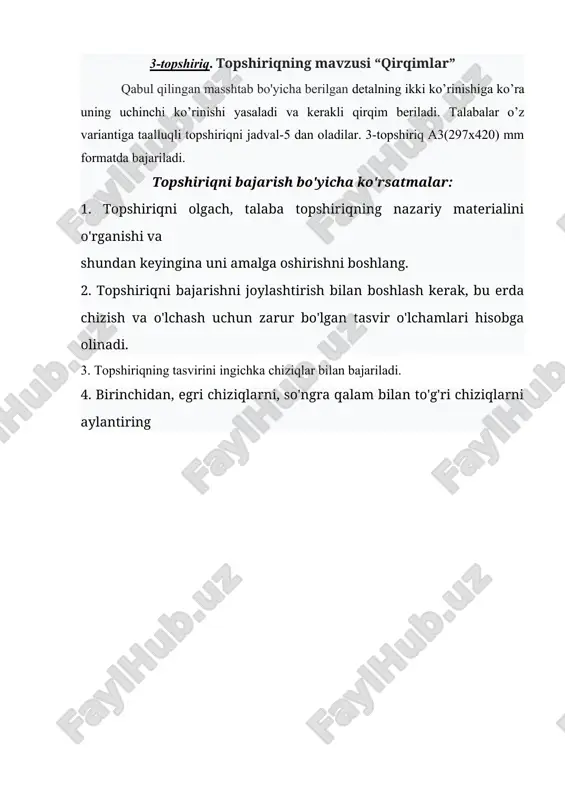 3-topshiriq. topshiriqning mavzusi “qirqimlar” — DOCX