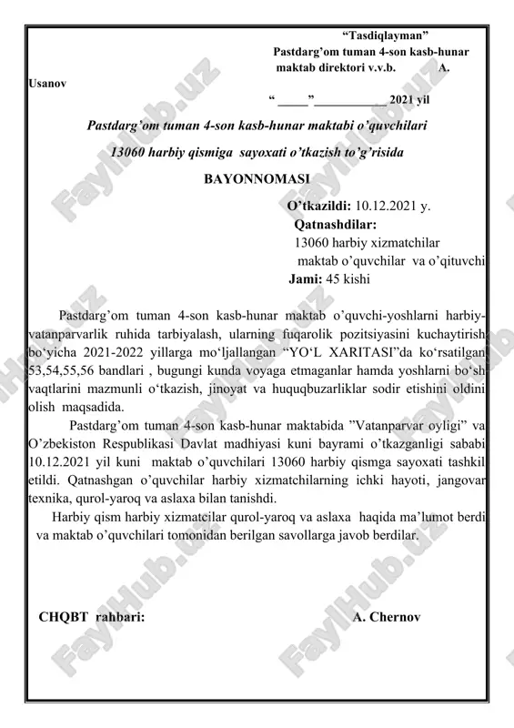 pastdarg’om tuman 4-son kasb-hunar maktab — DOCX