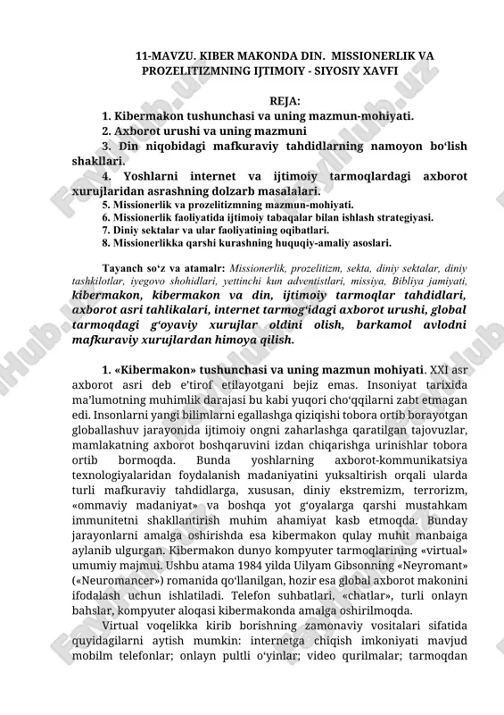 kibermakon va din — DOCX