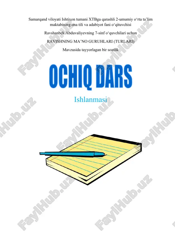 ravishning ma’no guruhlari — DOCX