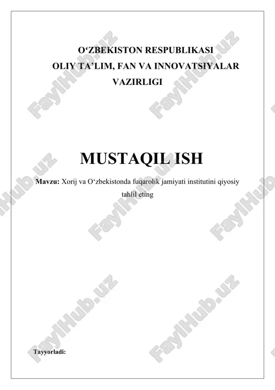 fuqarolik jamiyati institutlari — DOCX