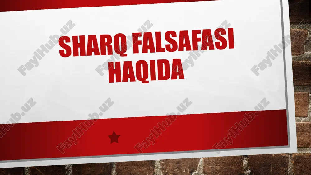 sharq falsafasi — PPTX
