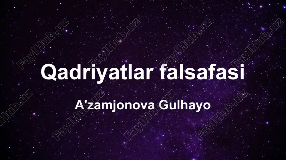qadriyatlar falsafasi — PDF