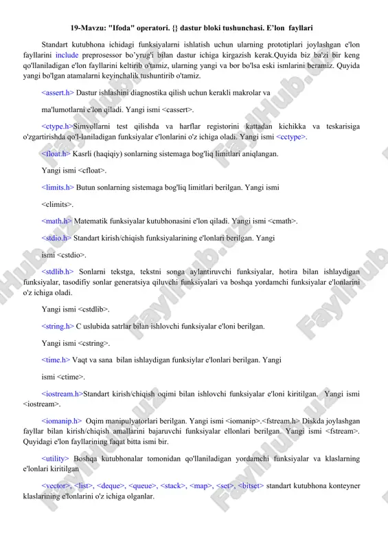 "ifoda" operatori — DOCX
