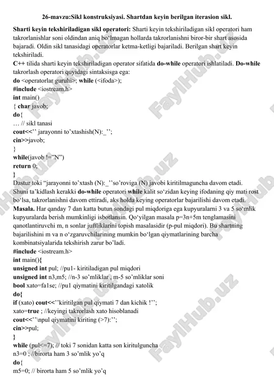 sikl konstruksiyasi — DOCX