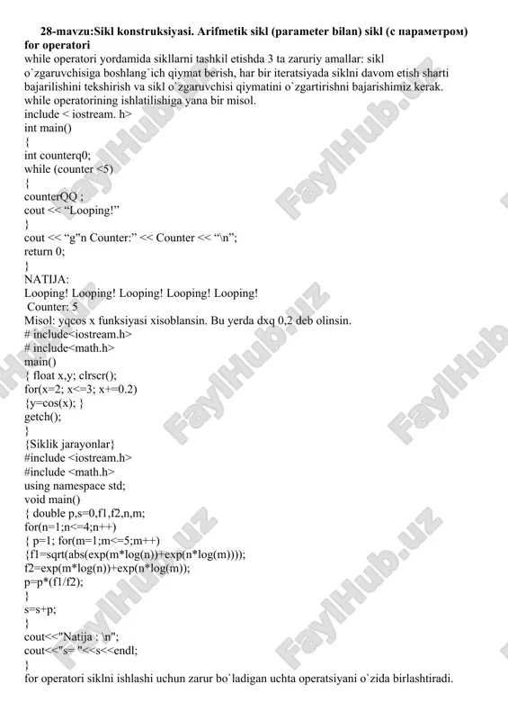 sikl konstruksiyasi — DOCX